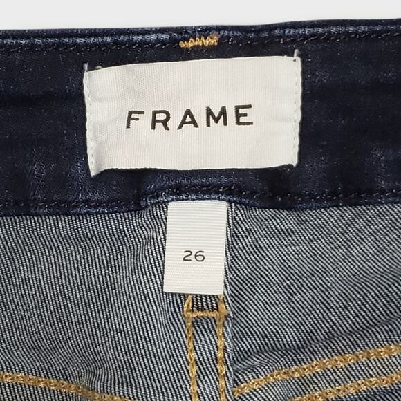 Frame Le Crop Mini Boot Jean Cabana Dark Wash Sz 26 Minimalist Contemporary - Picture 5 of 16